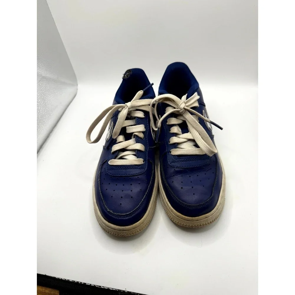 Nike Air Force 1 LV8 GS Kids 4.5 Sneaker Splatter Swoosh Blue Void Leather Shoes